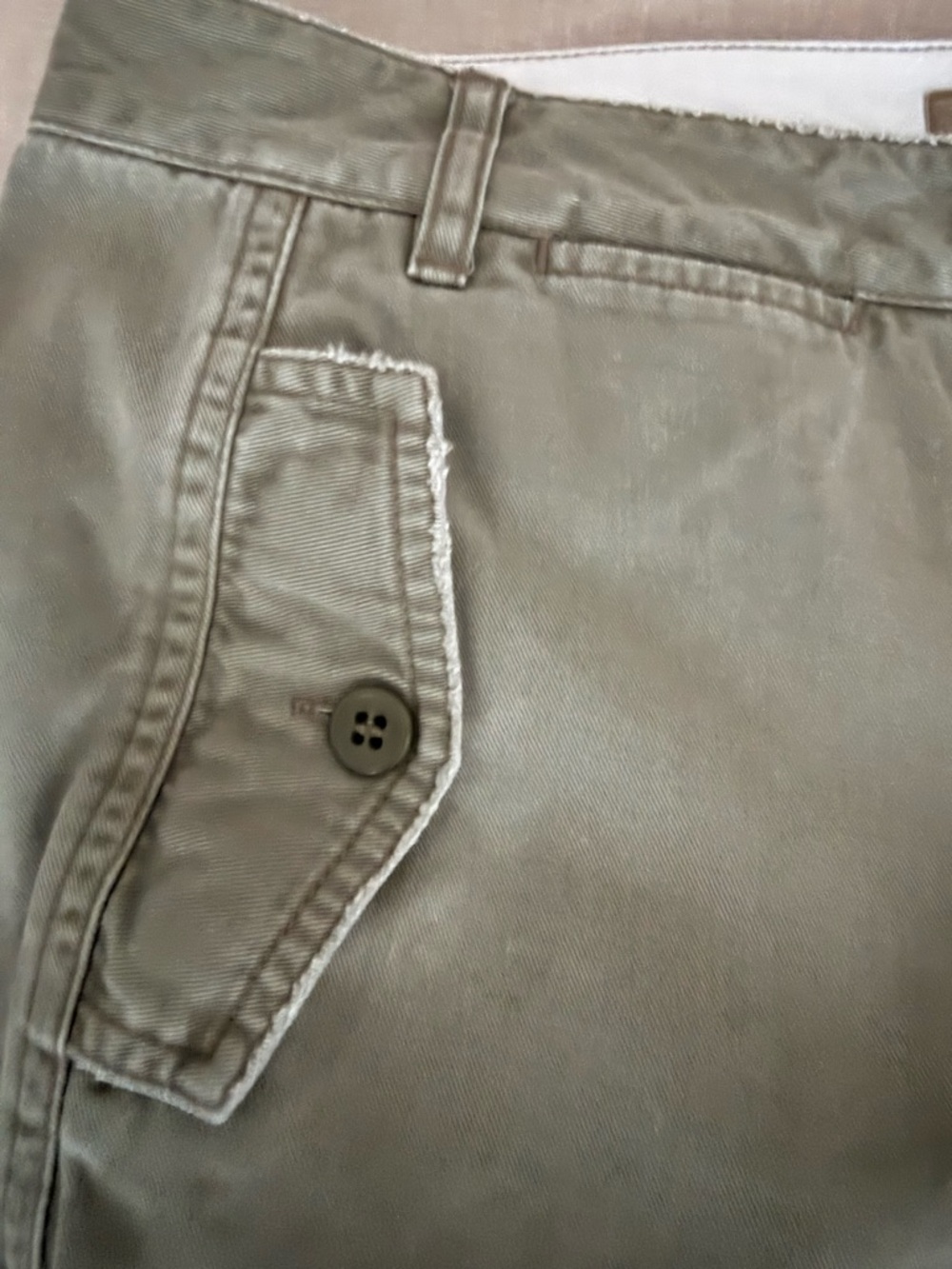 J.Crew Olive Green Wide-Leg Chino Pants | Utility Pocket Detail | 100% Cotton - Picture 13 of 15